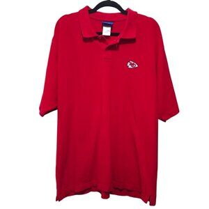 Vintage Reebok Kansas City Chiefs Red Polo Shirt XL 100% Cotton NFL Team Apparel